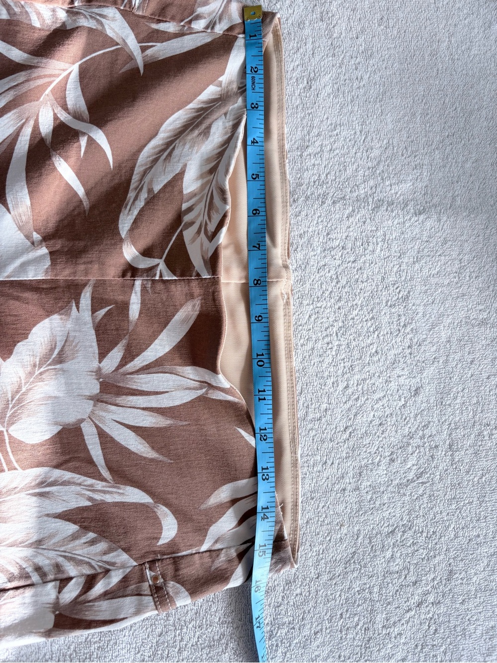 New Joseph Ribkoff Palm Trendy Pull On Capri Brown / White Tropical Pants Sz 12 - Picture 11 of 11